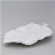 Tropical Leaf Platter White 38cm Long