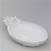 Tropical Pineapple Dish White 31cm Long