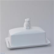 Ceramic Kitten Butter Dish 16cm x 9cm x 13 cm High