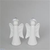 Small Modern Angel Glazed White 9cmH x 6 cmW