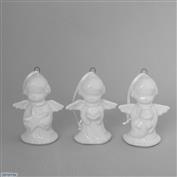 3 Angel Christmas Tree or Table Decorations with Star, Book & Sock 8.5H x 6.5cmW
