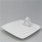 Bunny Sitting Square Plate 26cm Wide