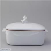 Bunny Casserole Large with Sitting Bunny 15cm x 23cm x 16cm High