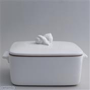 Bunny Casserole Small with Sleeping Bunny 12cm x 19cm x 14cm High 