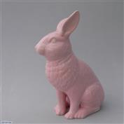 Larry Standing Rabbit 33cm High White clay Glazed Pink