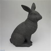 Larry Standing Rabbit 33cm High White clay Glazed Speckle Black