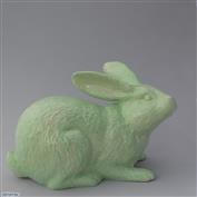 Jimmy Crouching Rabbit  36cm Long White clay Glazed Mint Green