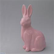 Simpson Rabbit  38cm High White clay Glazed Pink