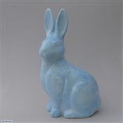 Simpson Rabbit  38cm High White clay Glazed Blue