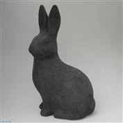Simpson Rabbit  38cm High White clay Glazed Speckle Black