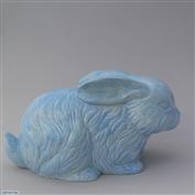 Tripper Rabbit 31cm Long White clay Glazed Blue