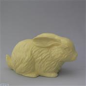 Tripper Rabbit 31cm Long White clay Glazed Lemon Yellow