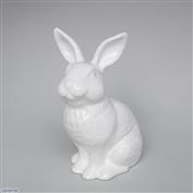 Dizzy Sitting Bunny 18cm High White clay Glazed White