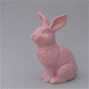 Dizzy Sitting Bunny 18cm High White clay Glazed Pink