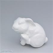 Scritch Scratch Bunny 13cm High White clay Glazed White