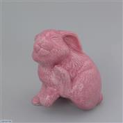 Scritch Scratch Bunny 13cm High White clay Glazed Pink