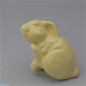 Scritch Scratch Bunny 13cm High White clay Glazed Lemon Yellow