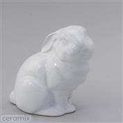 Sit Sat Bunny 13cm High White clay Glazed White