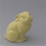 Sit Sat Bunny 13cm High White clay Glazed Lemon Yellow