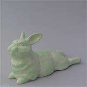 Leg Lag Bunny 23cm Long White clay Glazed Mint Green
