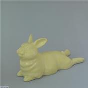 Leg Lag Bunny 23cm Long White clay Glazed Lemon Yellow