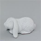 Bella Crouching Bunny 18cm Long Terracotta clay Glazed White