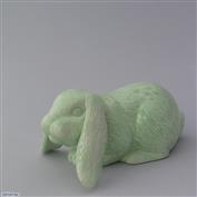 Bella Crouching Bunny 18cm Long White clay Glazed Mint Green