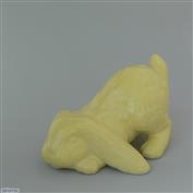 Candi Playing Bunny 18cm Long White clay Glazed Lemon Yellow