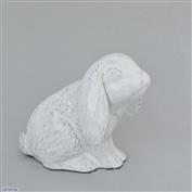 Dixie Sitting Bunny 14cm Tall Terracotta clay Glazed White