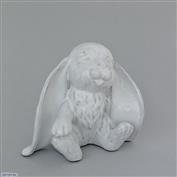 Flopsy Sitting Bunny 15cm Tall Terracotta clay Glazed White