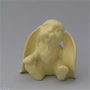 Flopsy Sitting Bunny 15cm Tall White clay Glazed Lemon Yellow