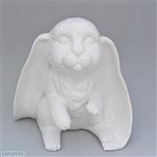 Lopsy Standing Bunny 15cm Tall White clay Glazed White
