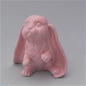Lopsy Standing Bunny 15cm Tall White clay Glazed Pink