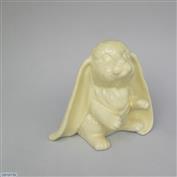 Lopsy Standing Bunny 15cm Tall White clay Glazed Lemon Yellow