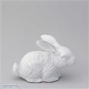 Cutie Bunny 13cm Long Terracotta clay Glazed White