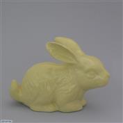 Cutie Bunny 13cm Long White clay Glazed Lemon Yellow