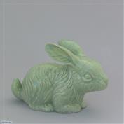Cutie Bunny 13cm Long White clay Glazed Mint Green