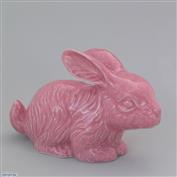 Cutie Bunny 13cm Long White clay Glazed Pink