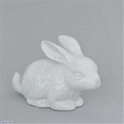 Cutie Bunny 13cm Long White clay Glazed White