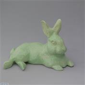 Harold Rabbit 31cm Long White clay Glazed Mint Green