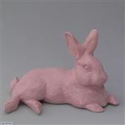 Harold Rabbit 31cm Long White clay Glazed Pink