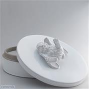 Bunny Lying Large Oval Box 26cm Wide