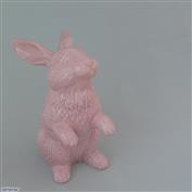Bunny Magic Standing 18cm High White clay glazed Pink
