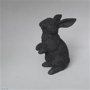 Bunny Magic Standing 18cm High White clay glazed Speckle Black