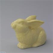 Bunny Sparkles Crouching 18cm Long White clay Glazed Lemon Yellow