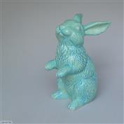 Bunny Magic Standing 18cm High White clay glazed Turquoise