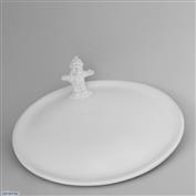 Christmas Standing Snowman Round Plate 26cm Wide
