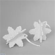 Snowflake Christmas Tree Decoration Glazed White 7cm x 8cm