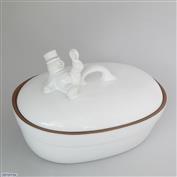 Snowman Large Oval Casserole Dish 33cm Wide