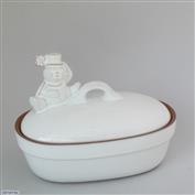 Snowman Small Oval Casserole Dish 23cm Wide